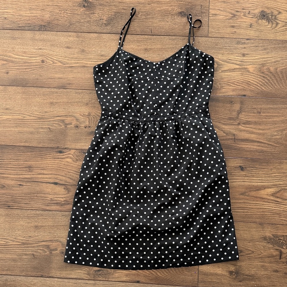 J. Crew Black and White Polka Dot Mini Dress